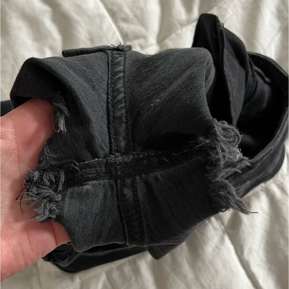 Black denim cut off shorts, size 2 - Picture 5 of 7